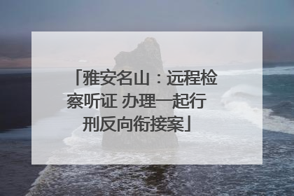 雅安名山：远程检察听证 办理一起行刑反向衔接案